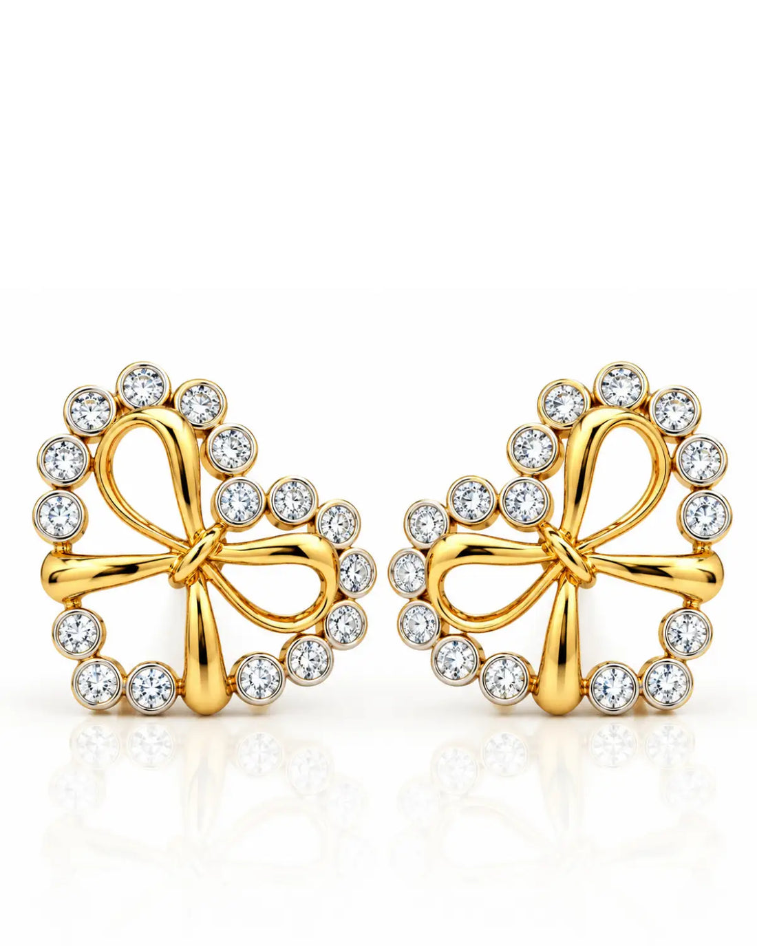 Bow Heart Stud Earrings