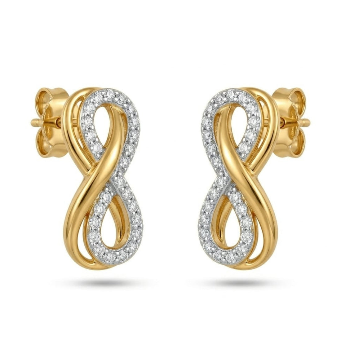 Infinity Stud Earrings | Gold Plated