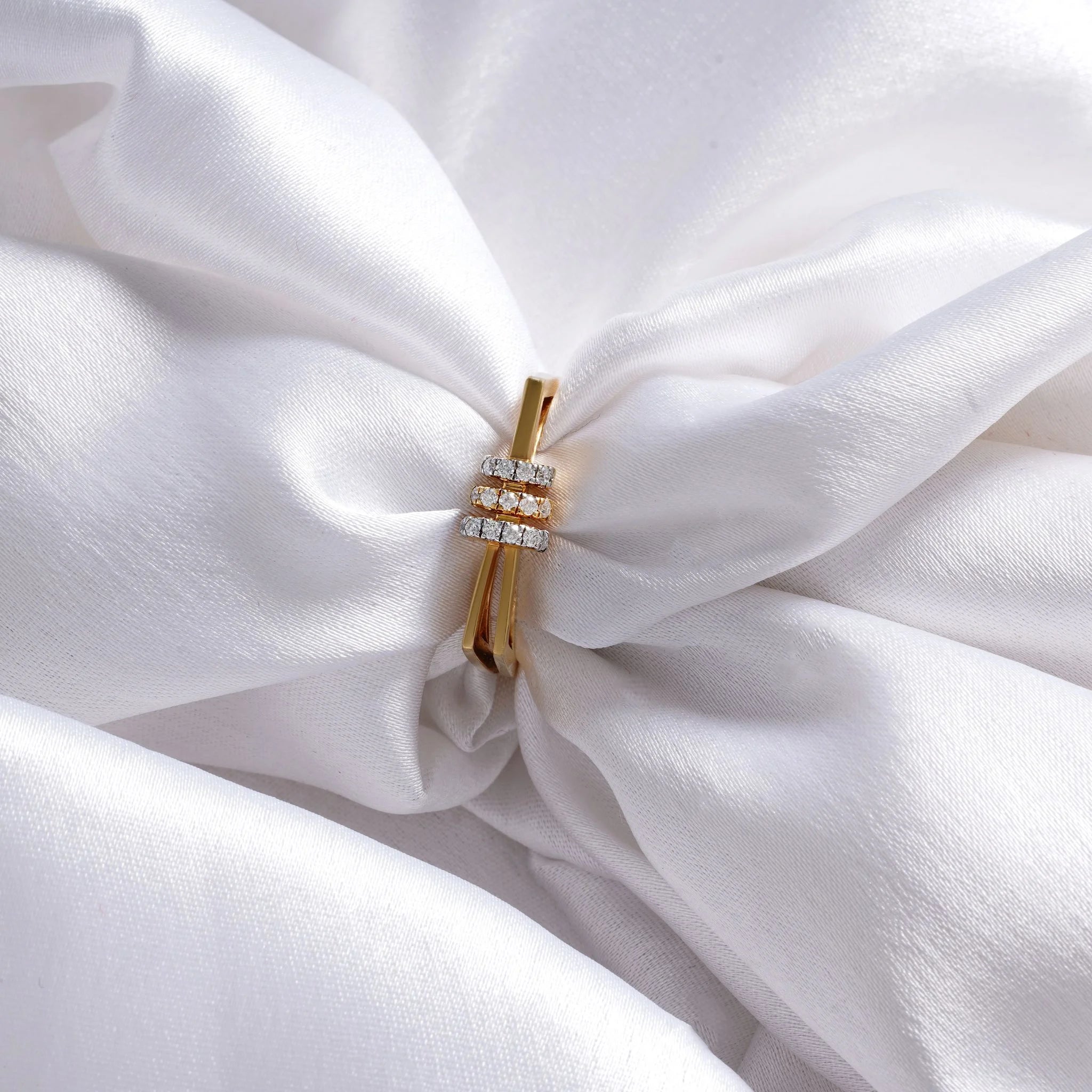 Triple Bar Monzonite Diamond Ring