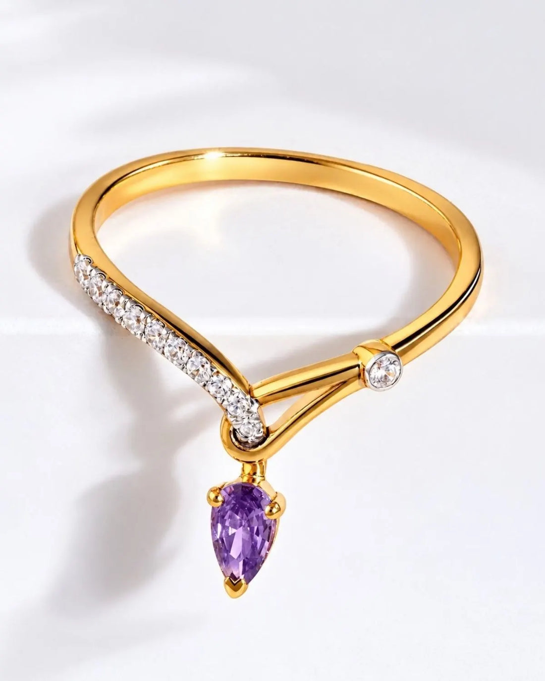 Asymmetric Pear Ring | Gold Vermeil