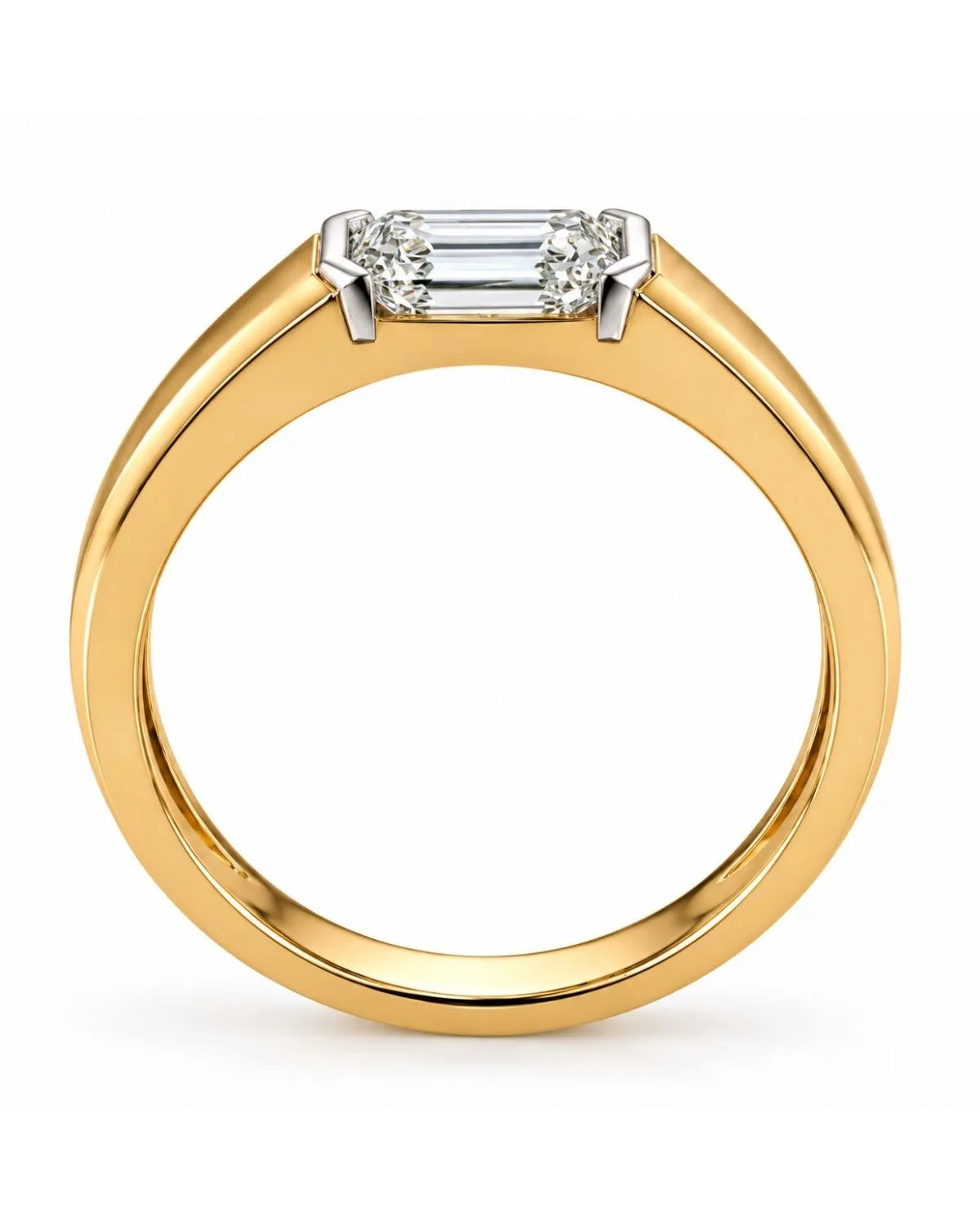 Emerald Cut Men's Moissanite Diamond Ring