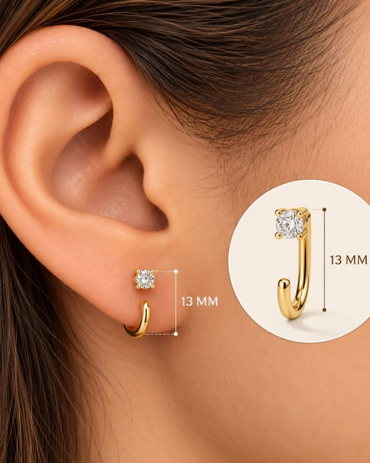 Stay Close Moissanite Hoops | Gold Vermeil
