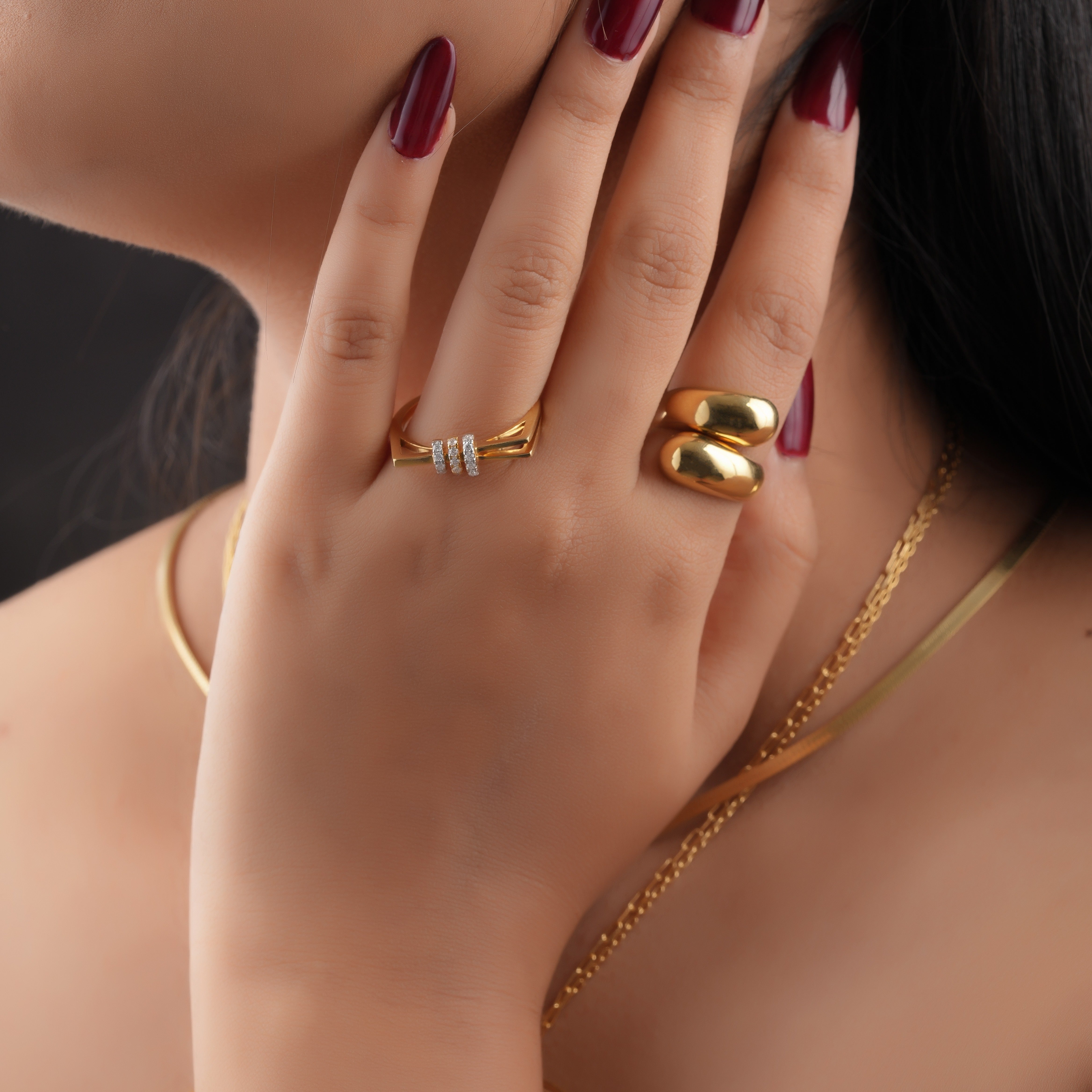 Gold-Plated Dome Statement Ring