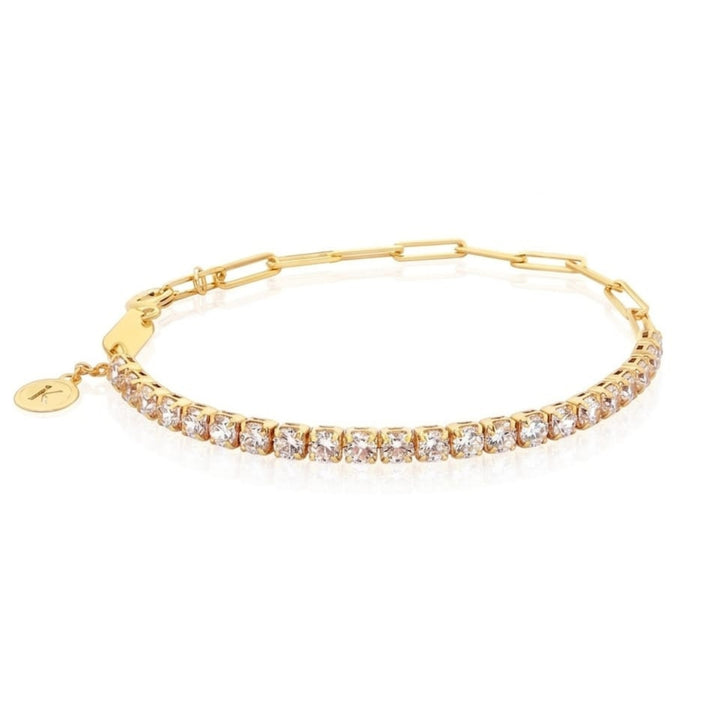White Tennis Paperclip Bracelet