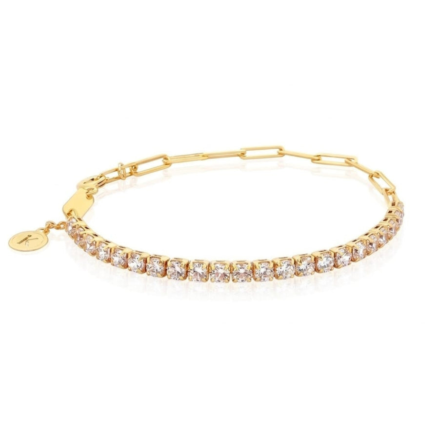 White Tennis Paperclip Bracelet