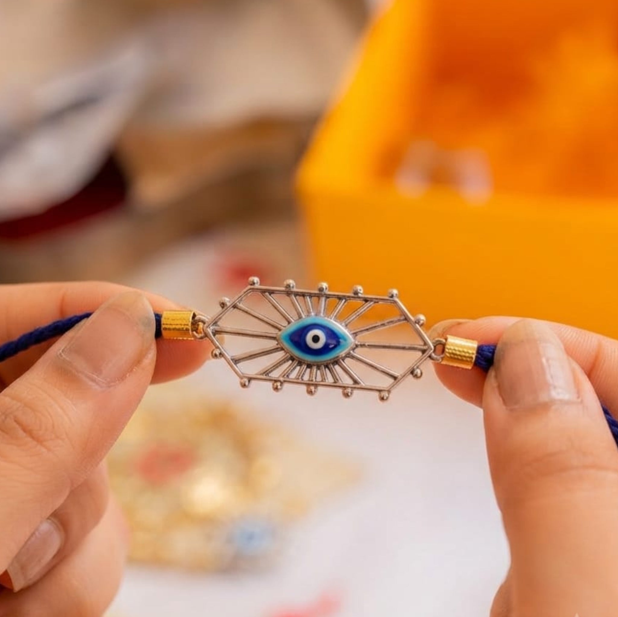 Infinity Nazar Silver Rakhi