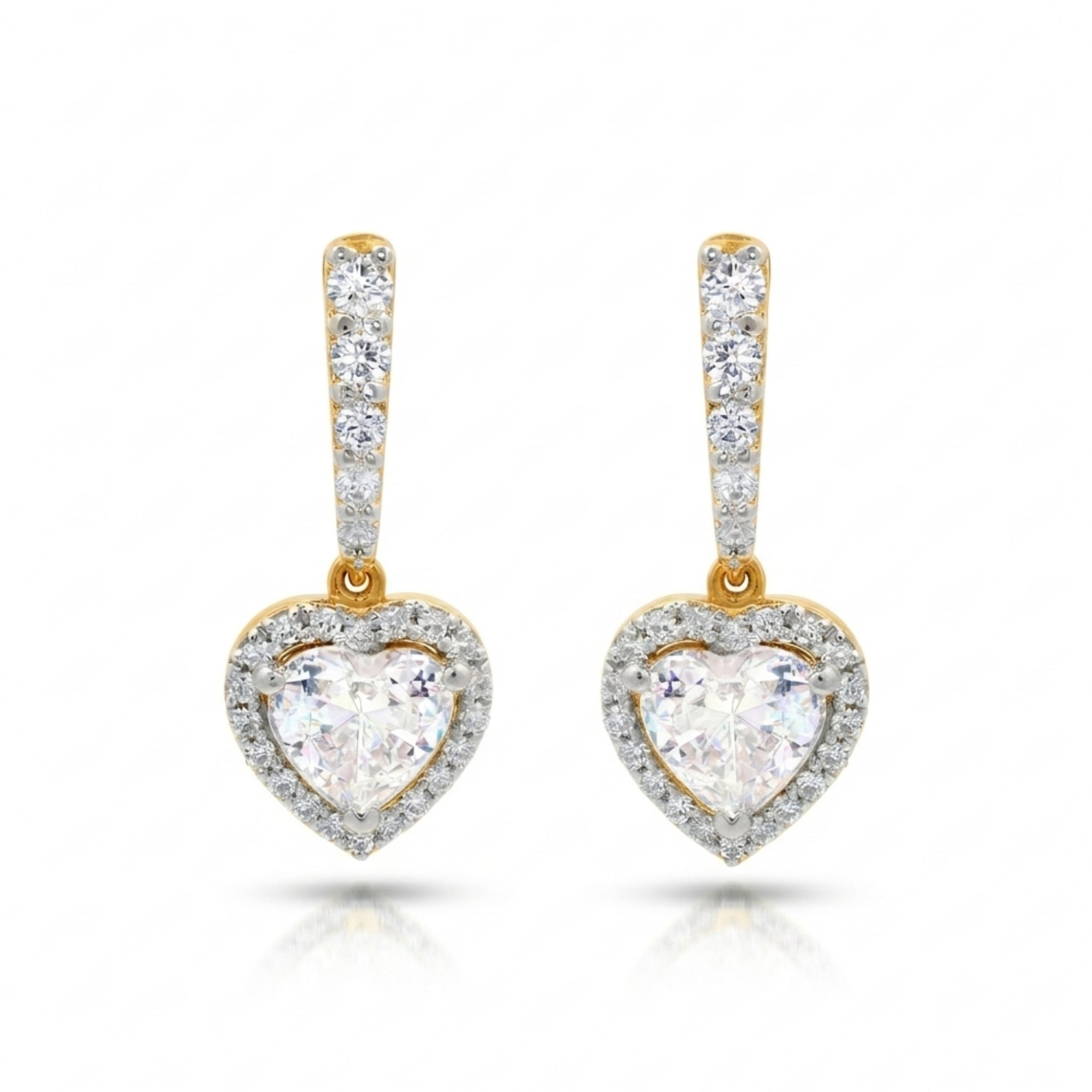 Heart Halo Drop Earrings | Gold Vermeil