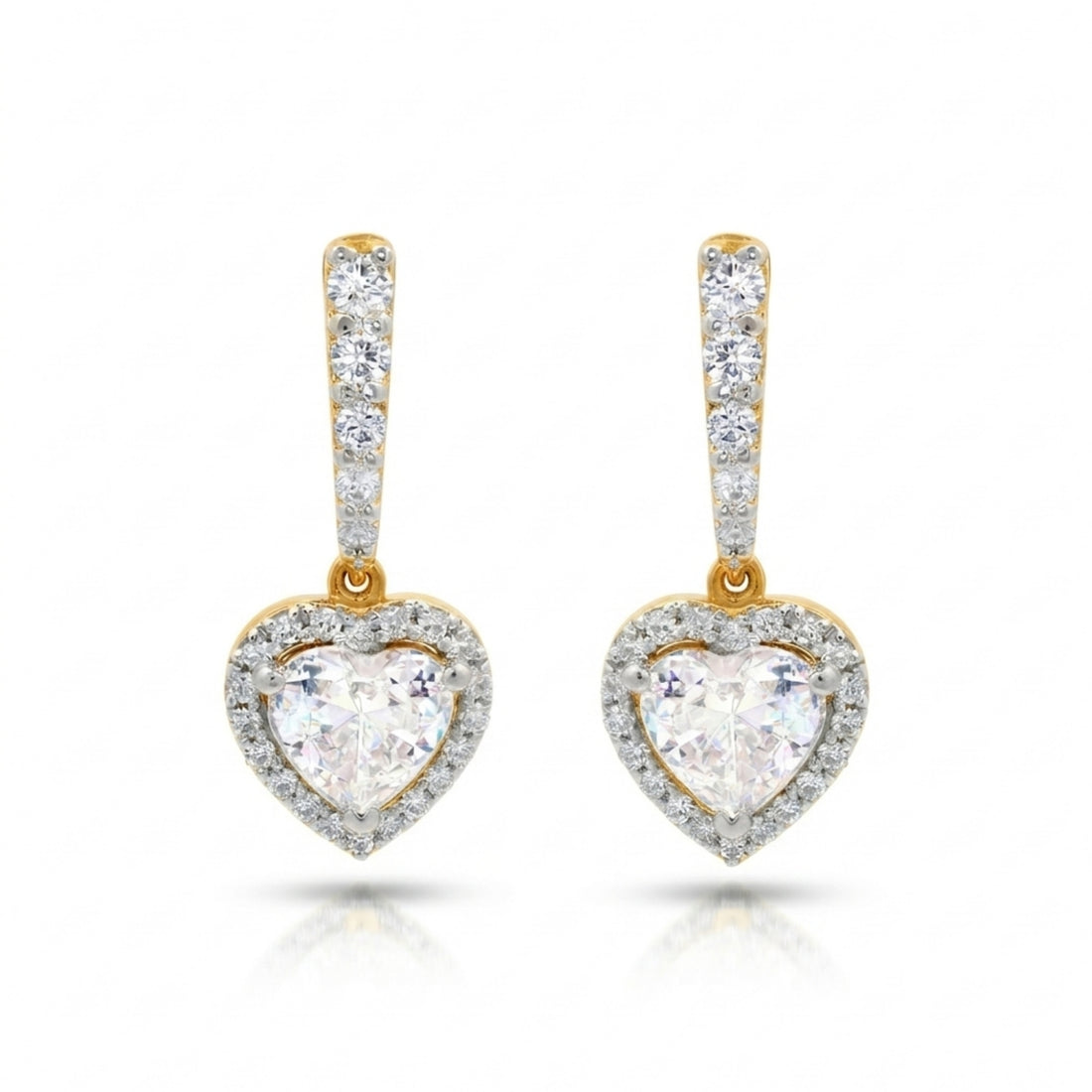 Heart Halo Drop Earrings | Gold Vermeil