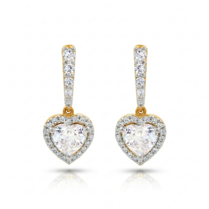 Heart Halo Drop Earrings | Gold Vermeil