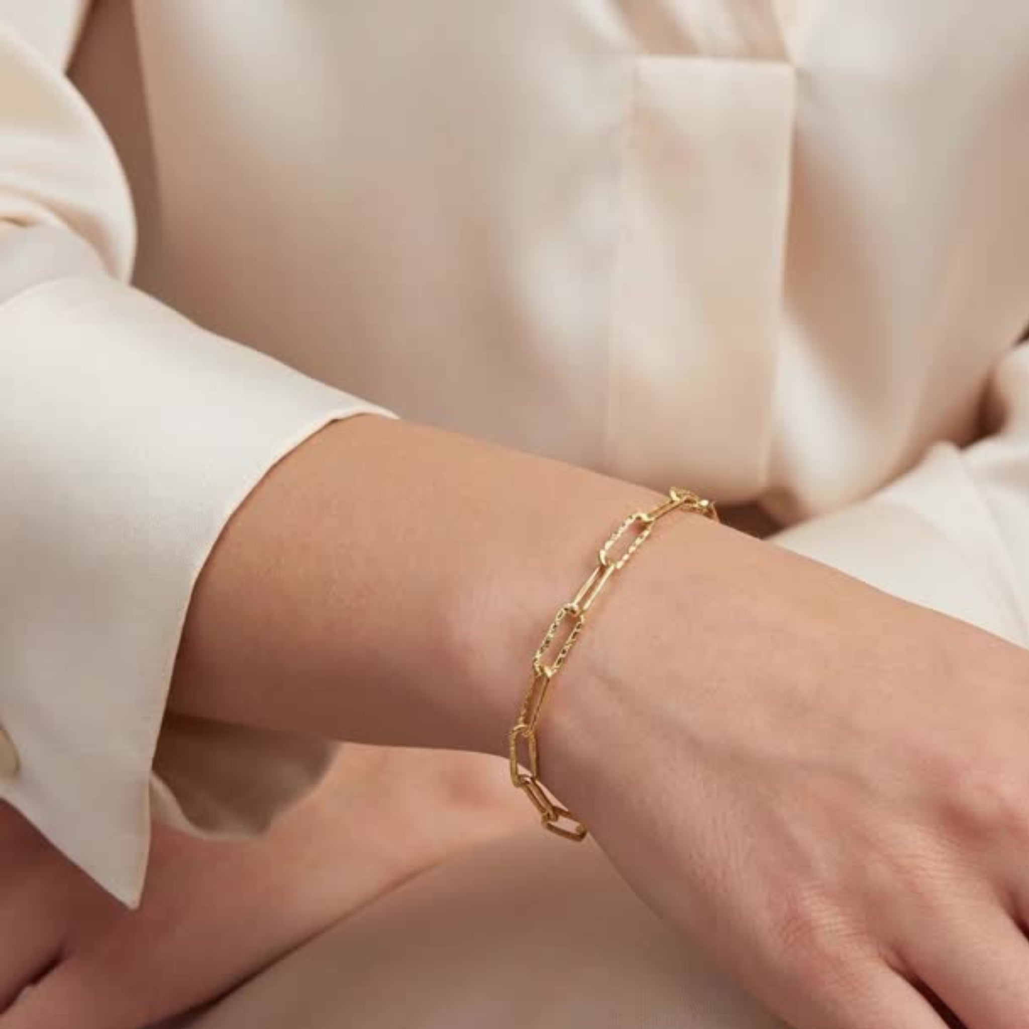 Gold Paperclip Chain Bracelet