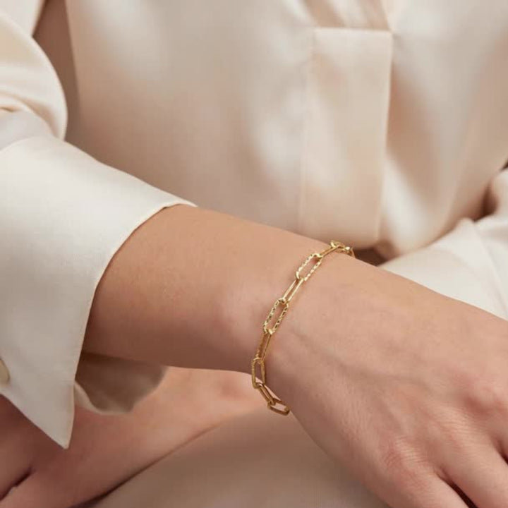 Gold Paperclip Chain Bracelet