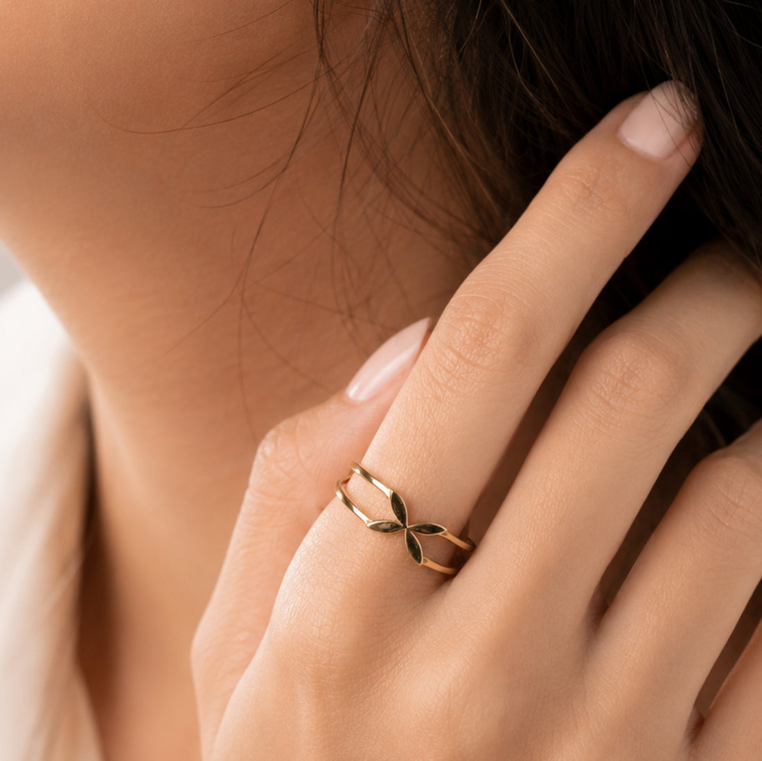 Gold Plated Floral Band