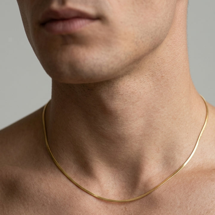 Snake-Link Gold Plated Chain for Mens (18,20,21 inch)