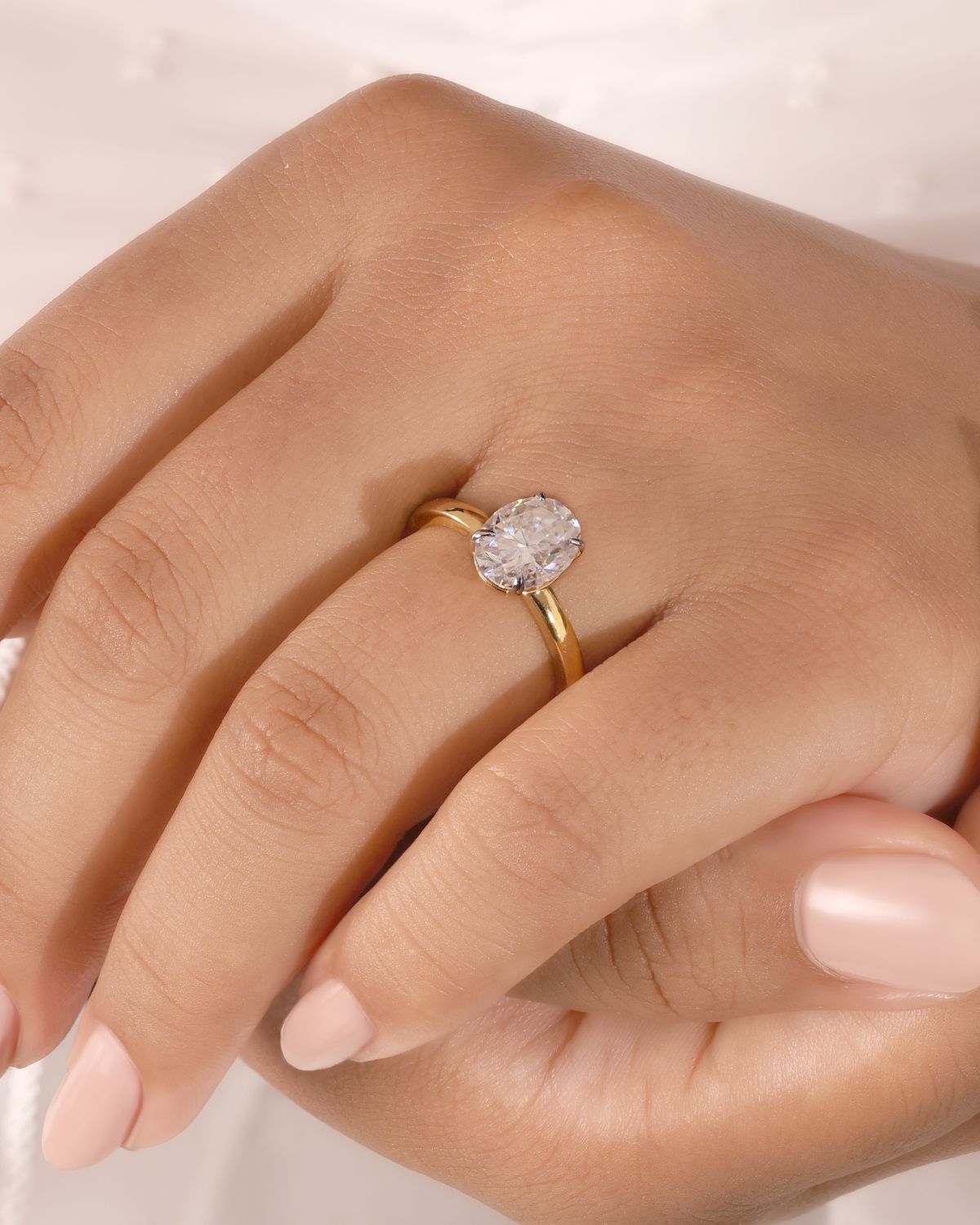 2ct Oval -cut classic solitaire ring | Gold Vermeil