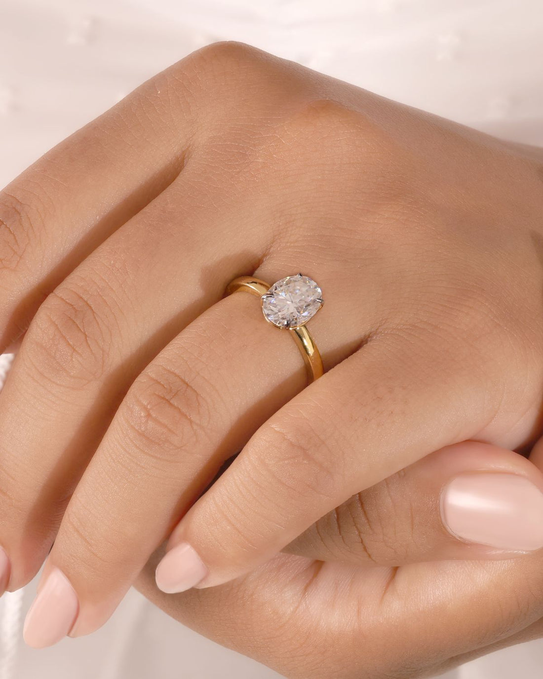 2ct Oval -cut classic solitaire ring | Gold Vermeil