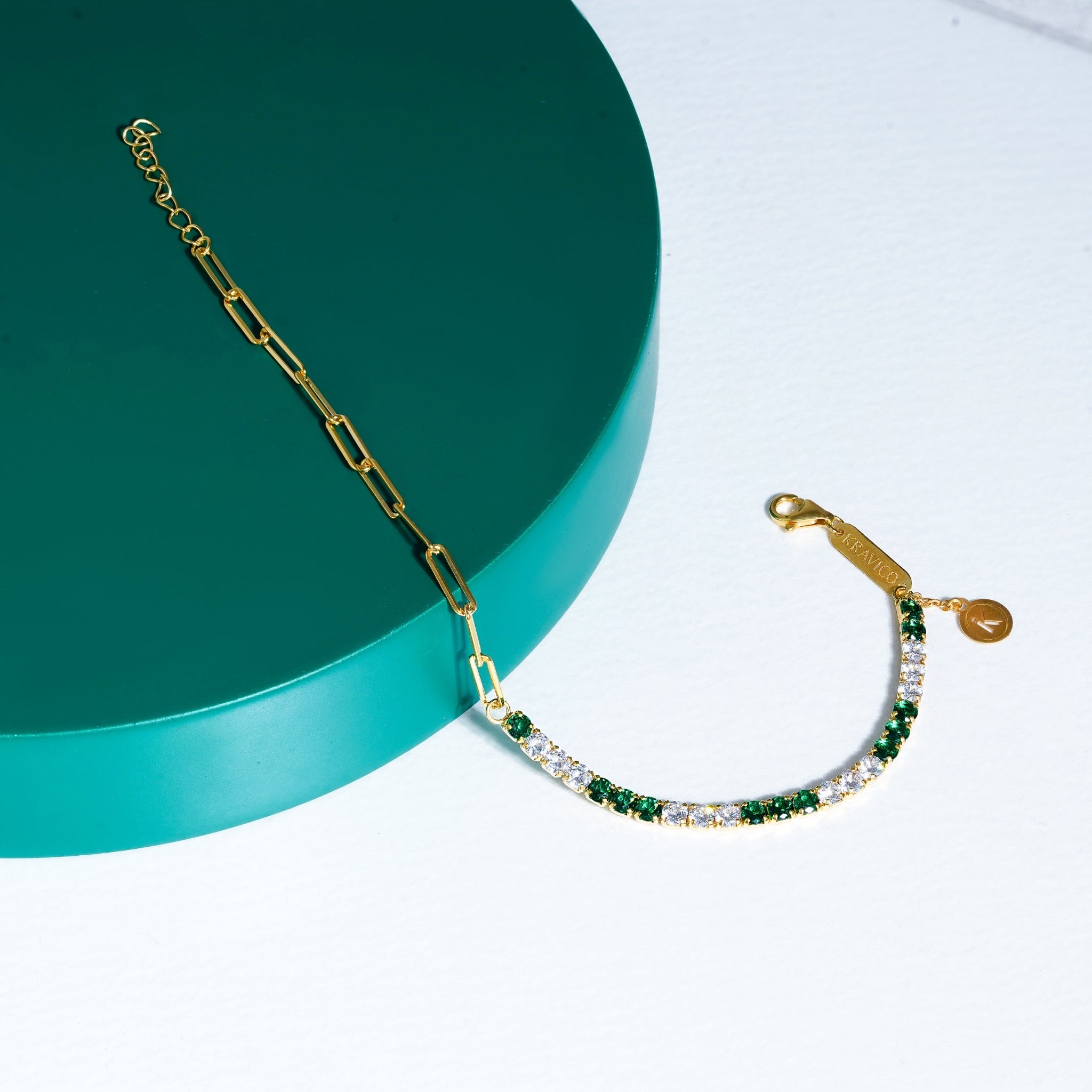 White & Green Cubic bracelet
