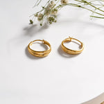 Crossover Gold Hoop Earrings
