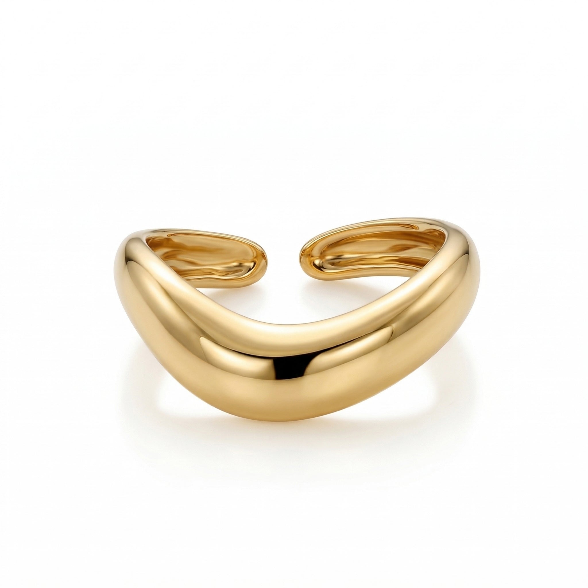 V-Shape Statement Gold Plated Ring