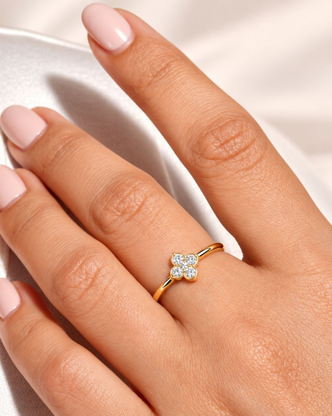 Floret Diamond Moissanite Vermeil ring