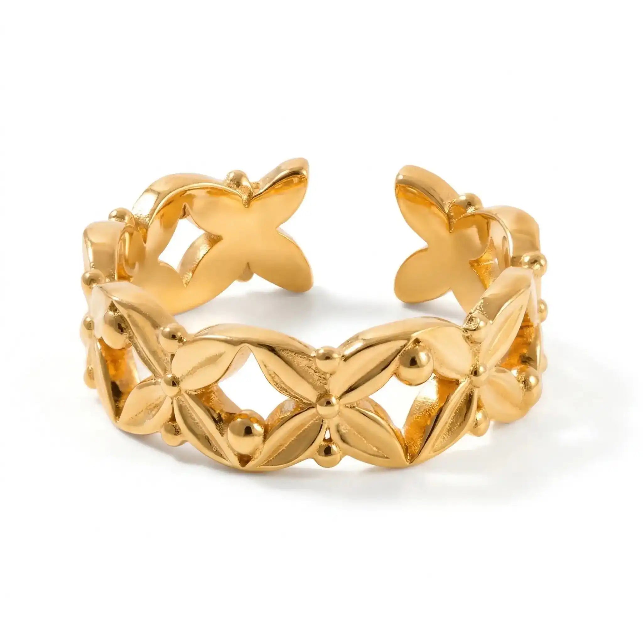 Gold-Plated Floral Eternity Band