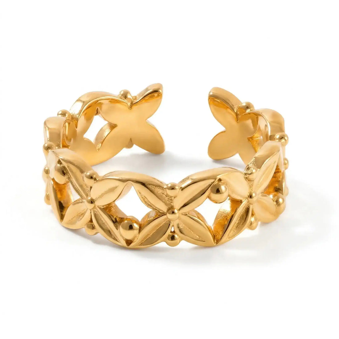 Gold-Plated Floral Eternity Band