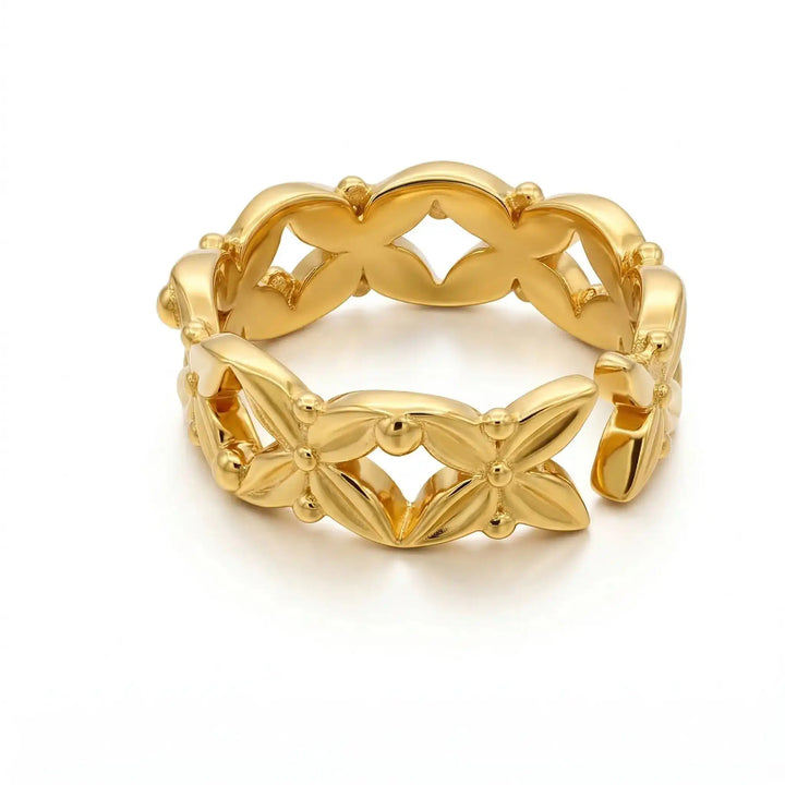 Gold-Plated Floral Eternity Band