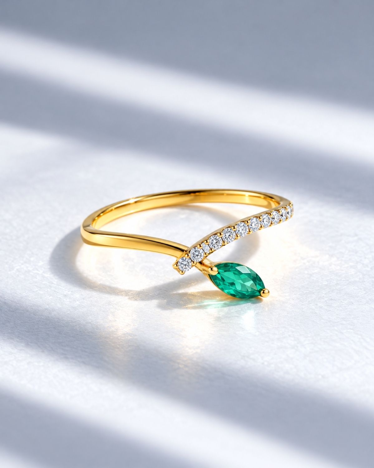 Green Lime Gemstone Ring | Gold Vermeil