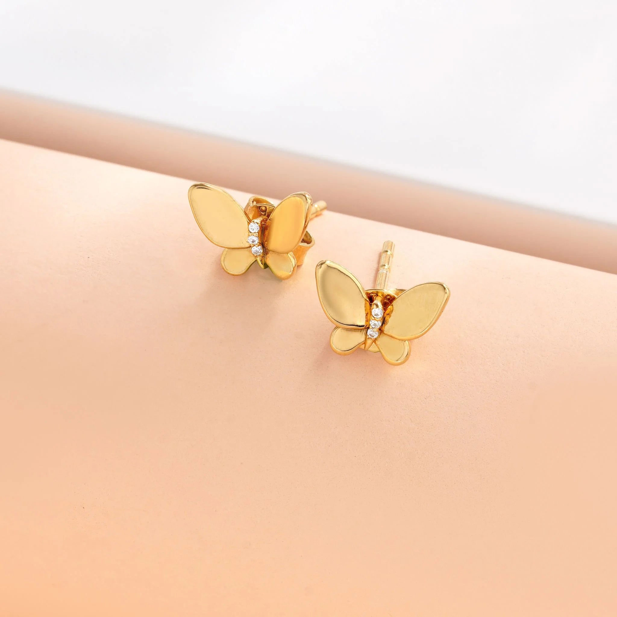 Butterfly Stud Earrings | Gold Plated
