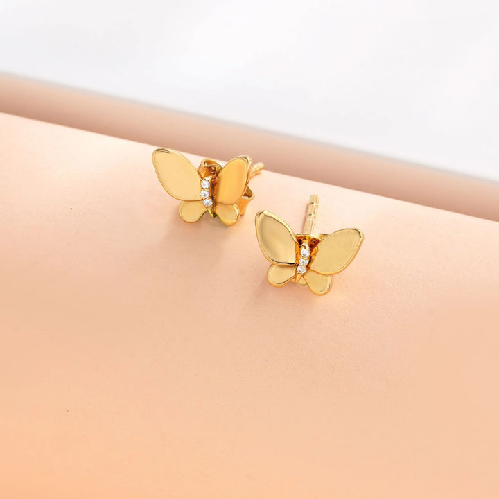 Butterfly Stud Earrings | Gold Plated