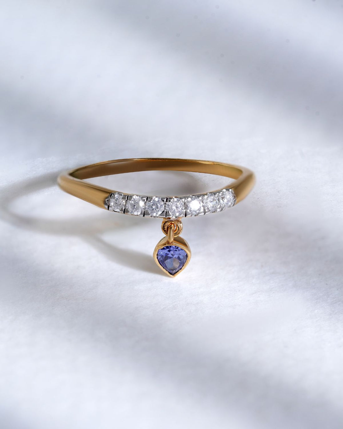 Pear cut pave charm ring | Gold Vermeil