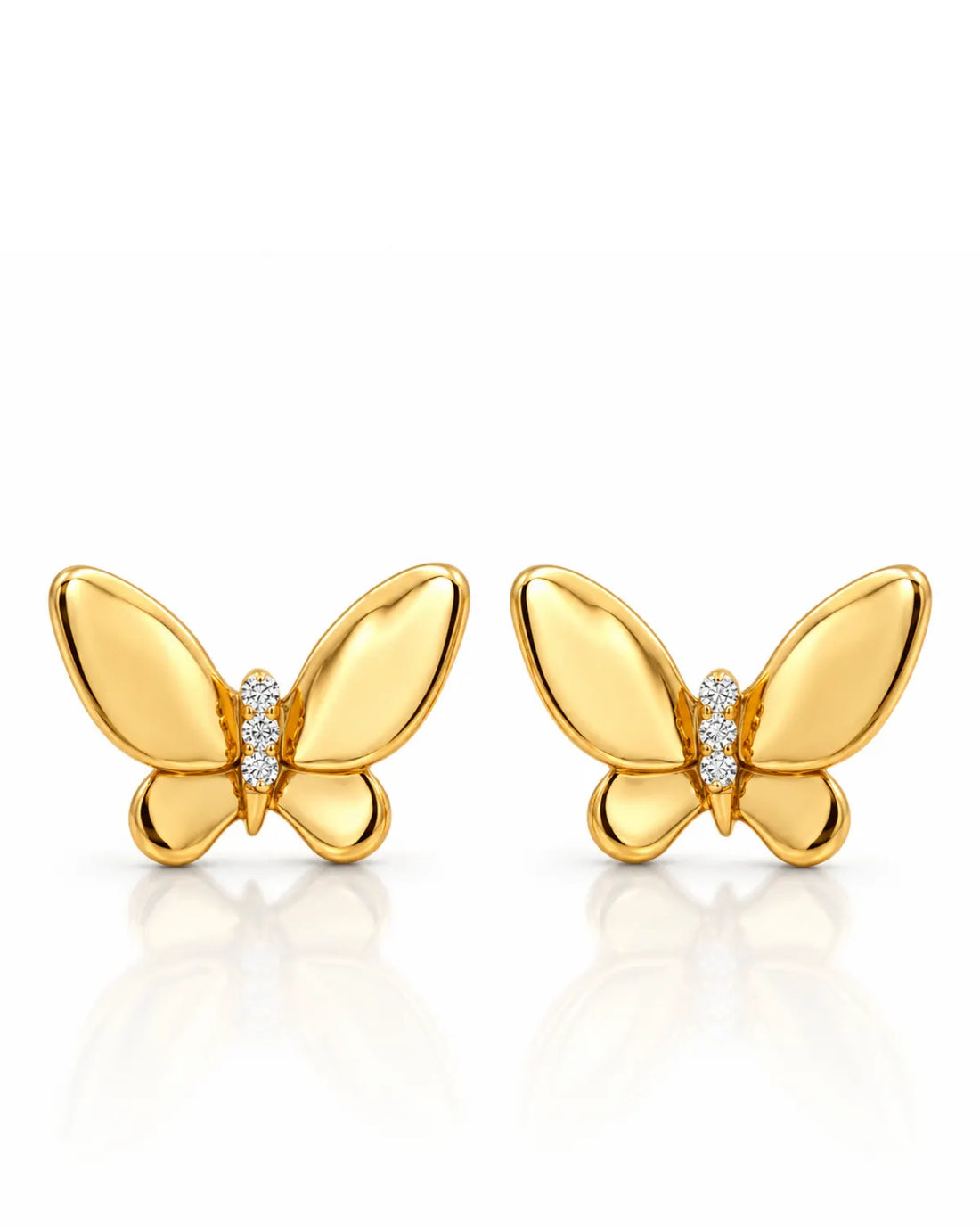 Butterfly Stud Earrings | Gold Plated