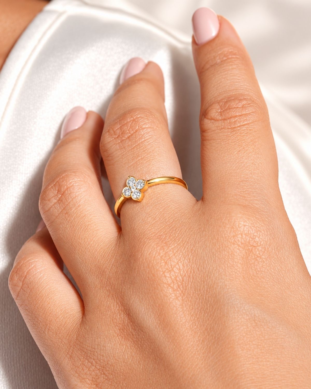 Floret Diamond Moissanite Vermeil ring