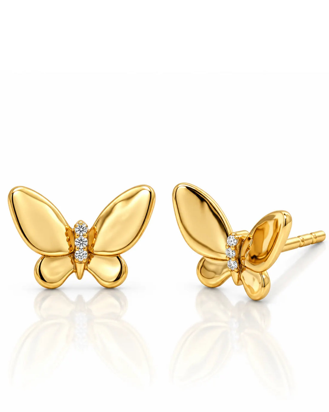 Butterfly Stud Earrings | Gold Plated