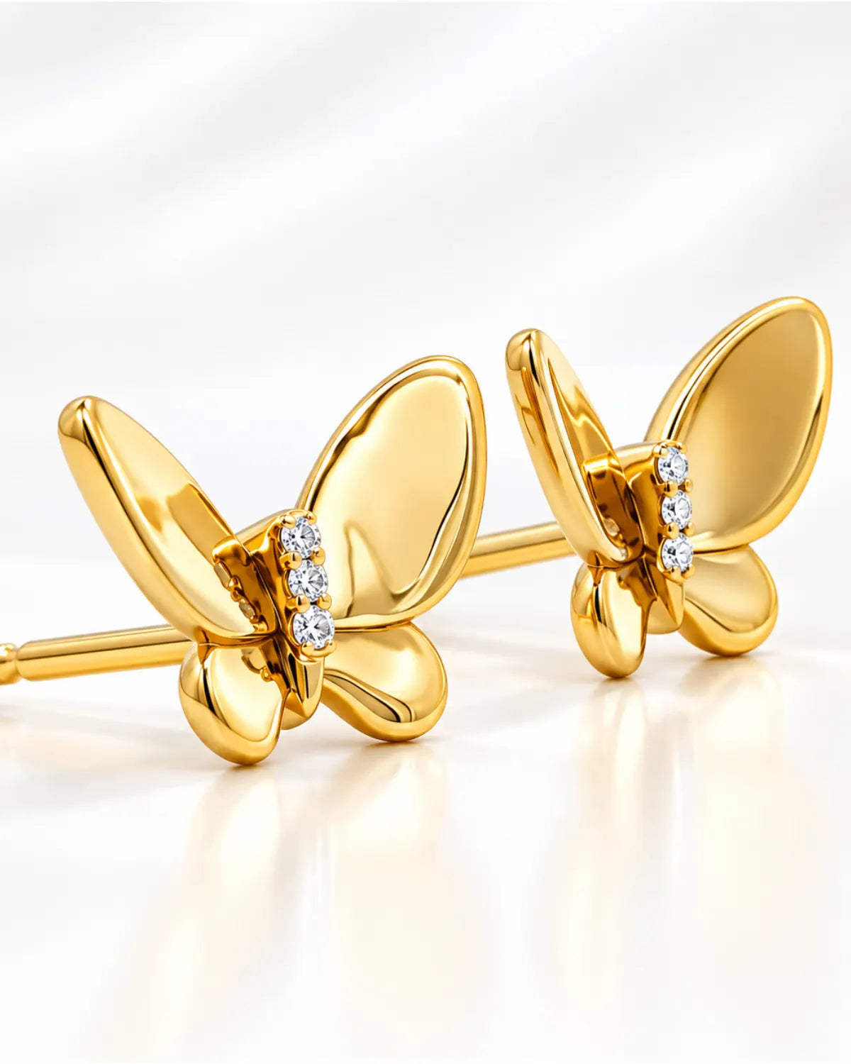 Butterfly Stud Earrings | Gold Plated