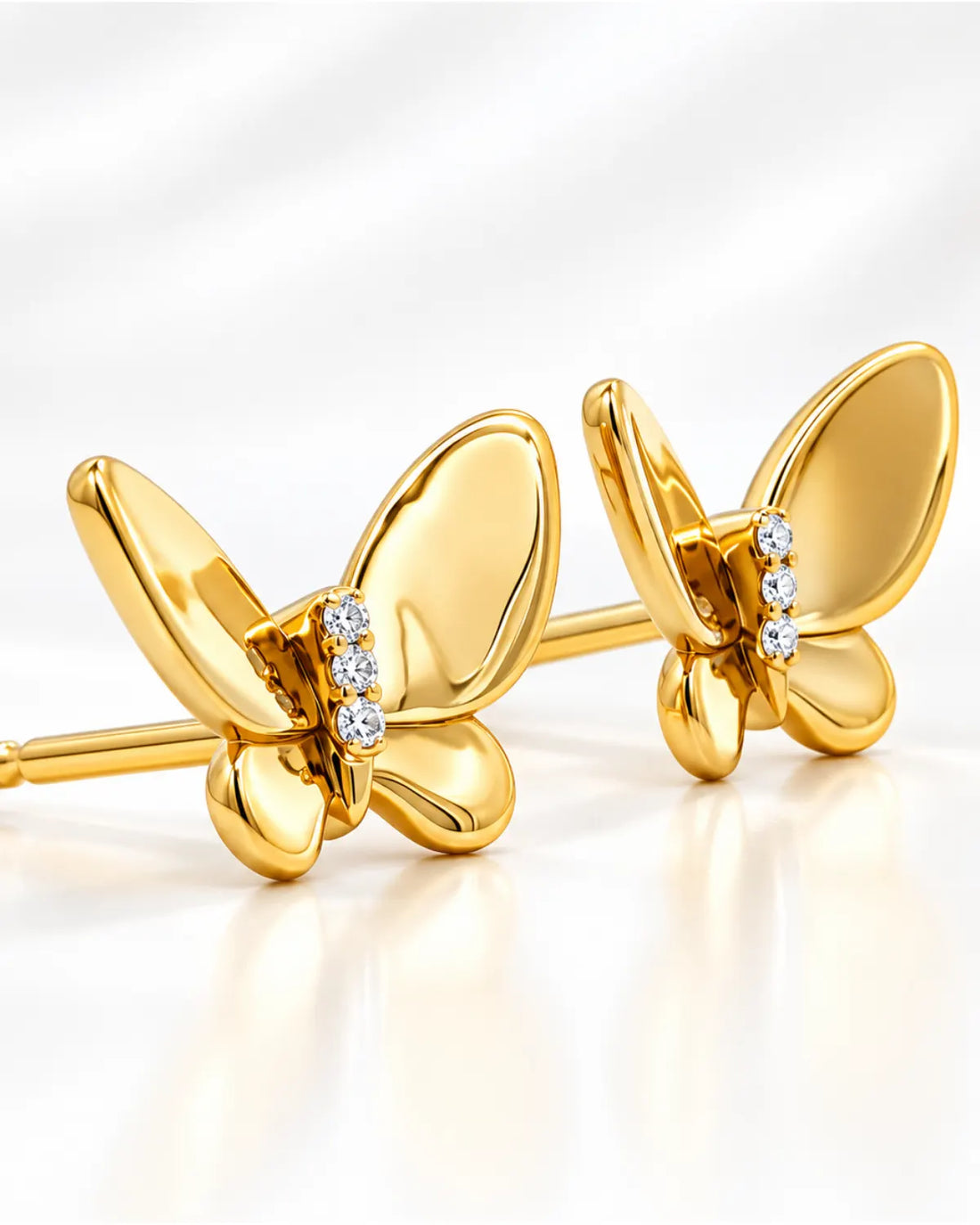 Butterfly Stud Earrings | Gold Plated