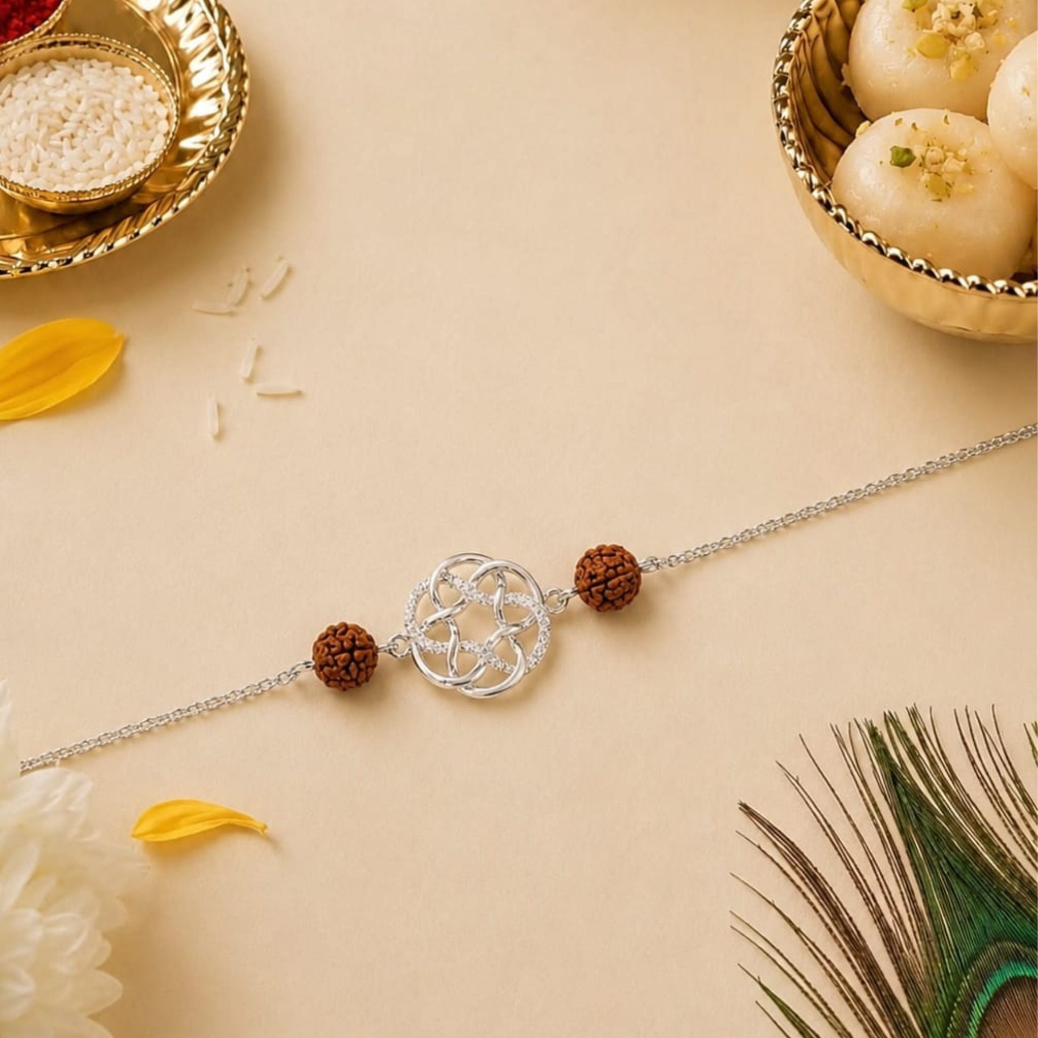 Infinity Rudraksha 925 Sterling Silver Rakhi
