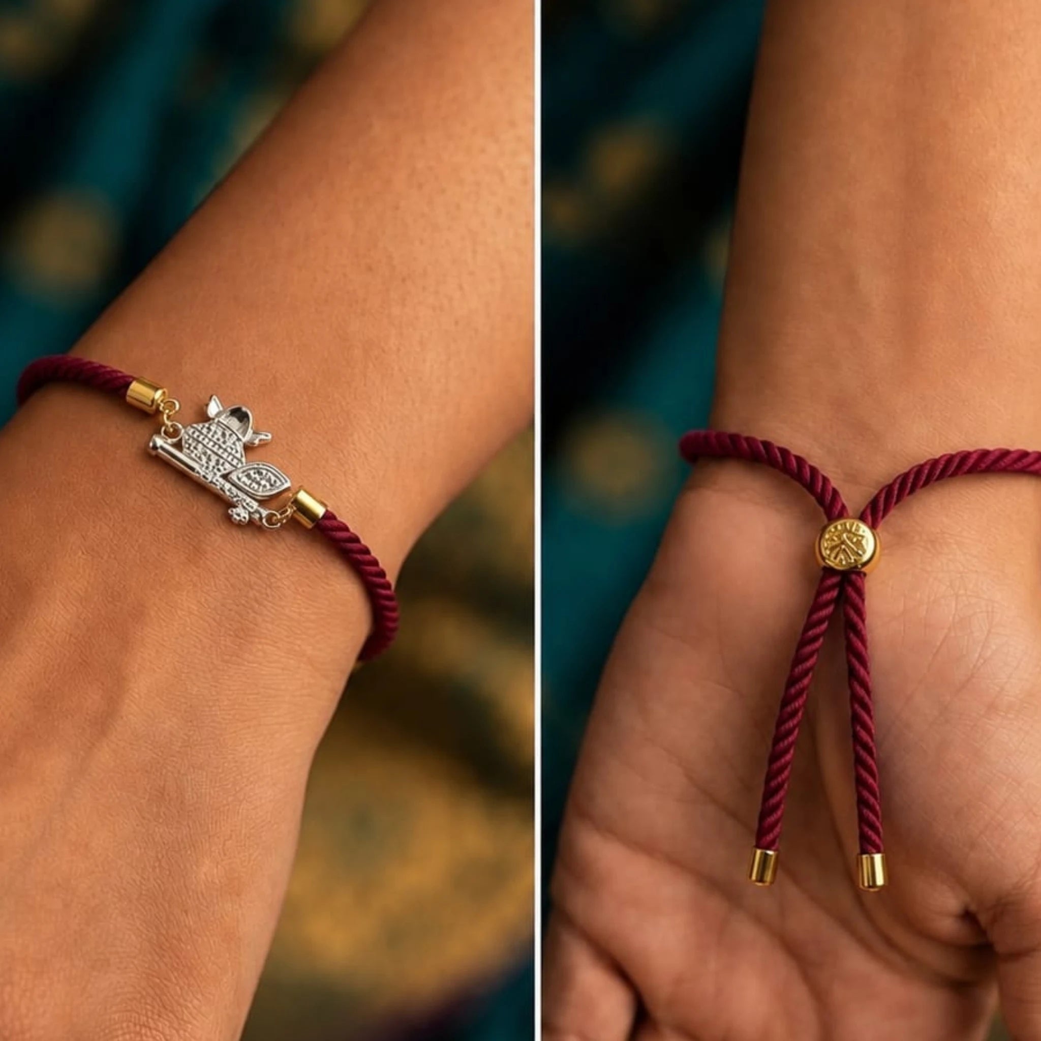 Shubh Aarambh Adjustable Silver Rakhi