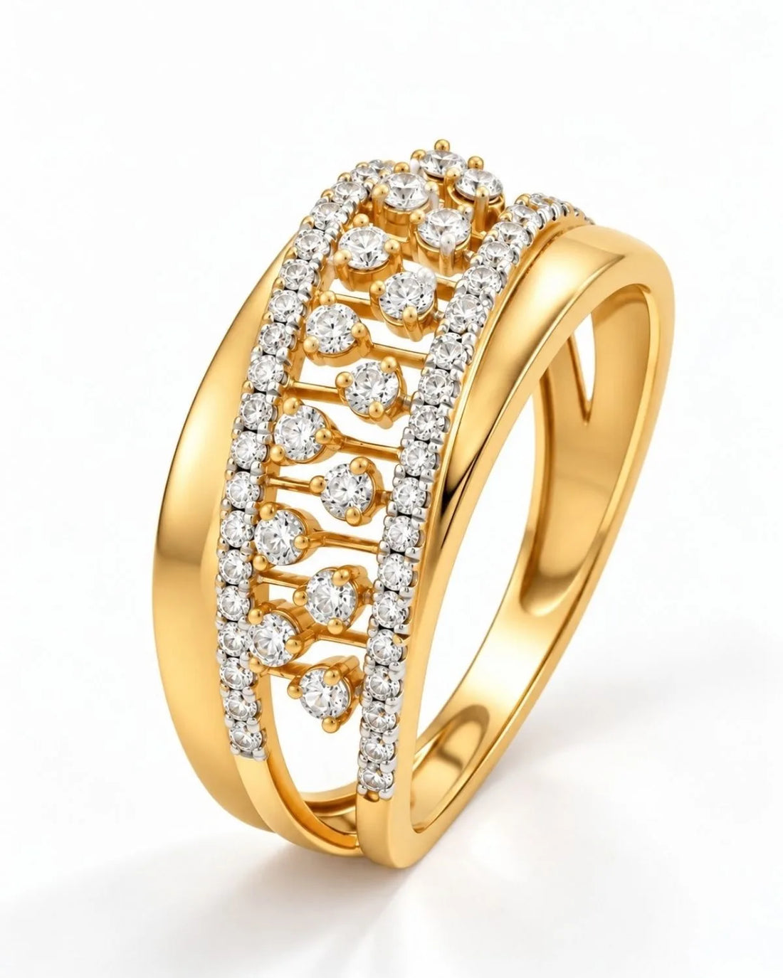 Bella Band Ring | Gold Vermeil with Moissanite Diamonds