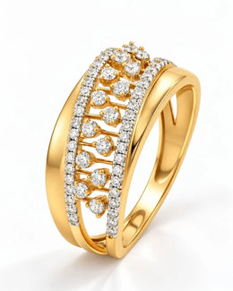 Bella Band Ring | Gold Vermeil with Moissanite Diamonds