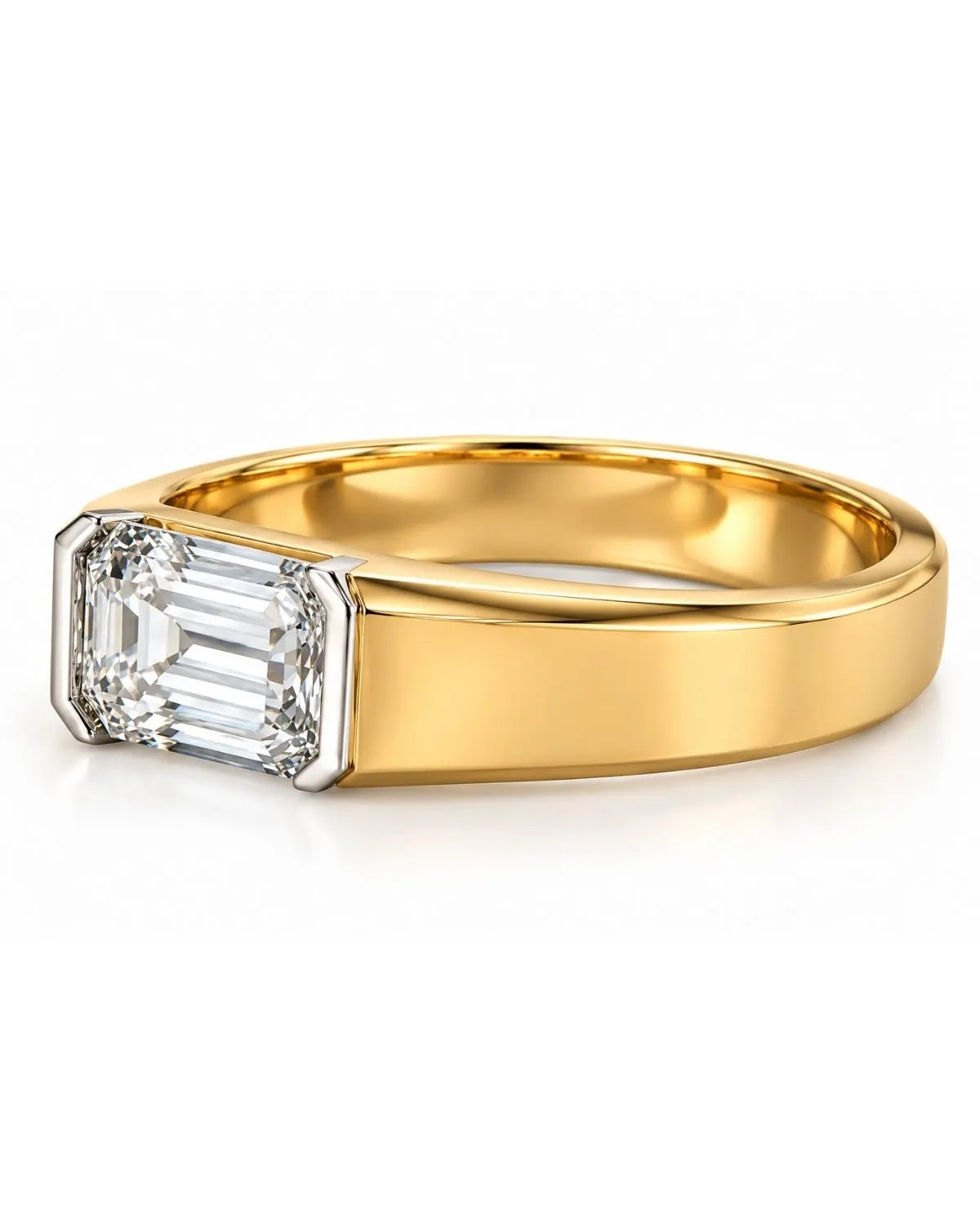Emerald Cut Men's Moissanite Diamond Ring