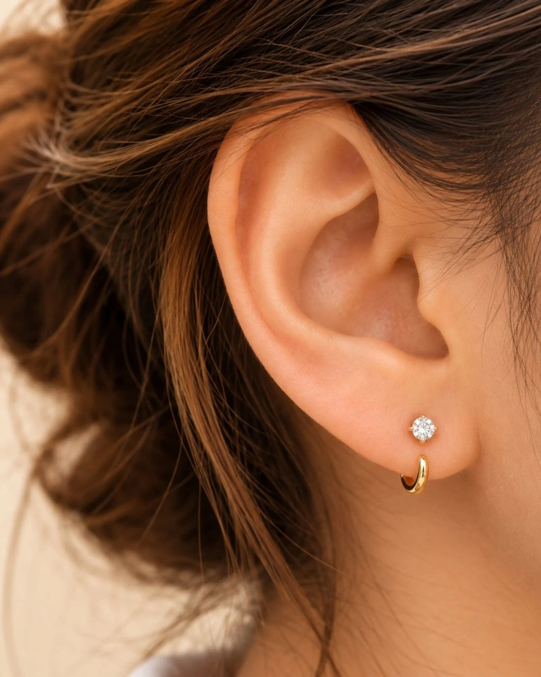 Stay Close Moissanite Hoops | Gold Vermeil