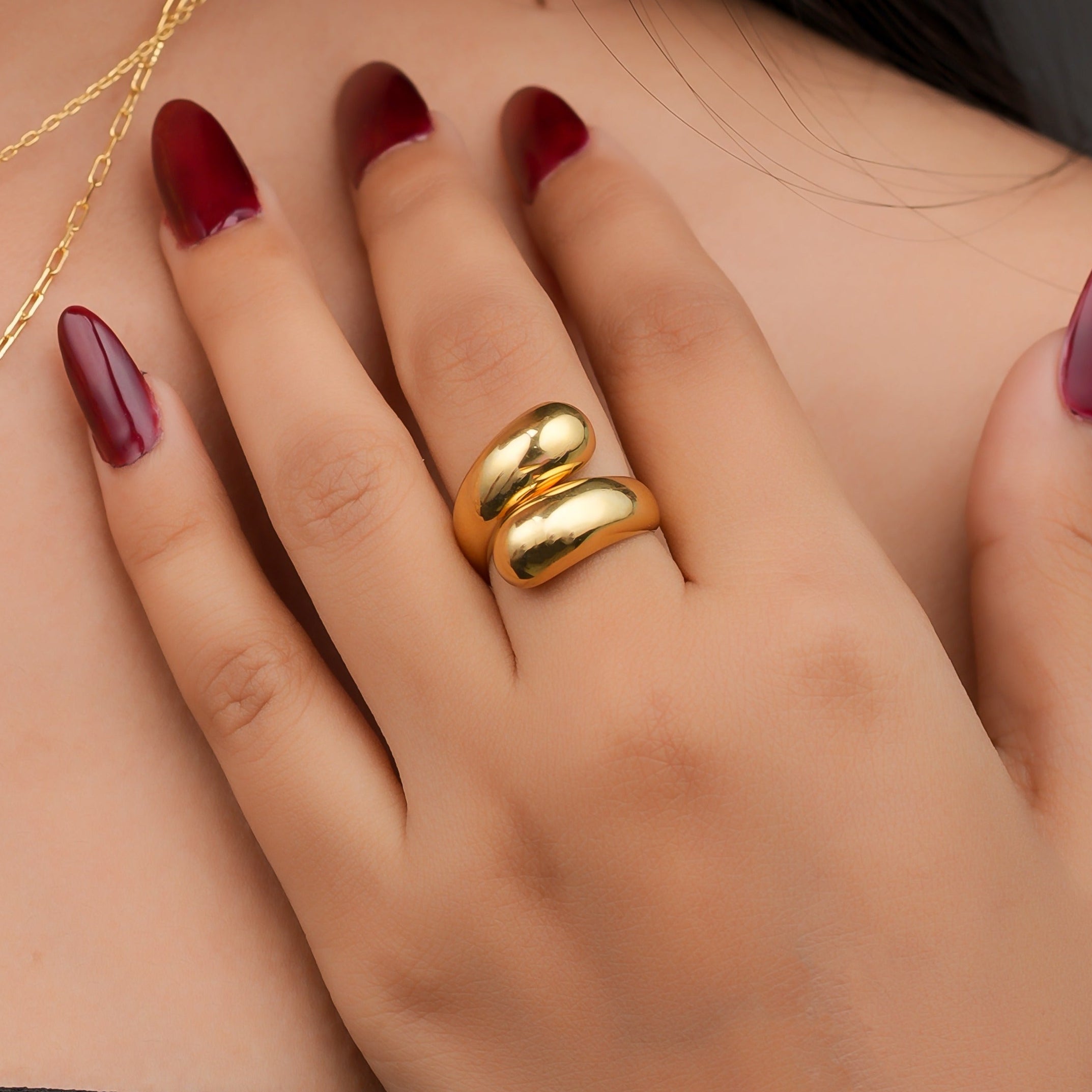 Gold-Plated Dome Statement Ring