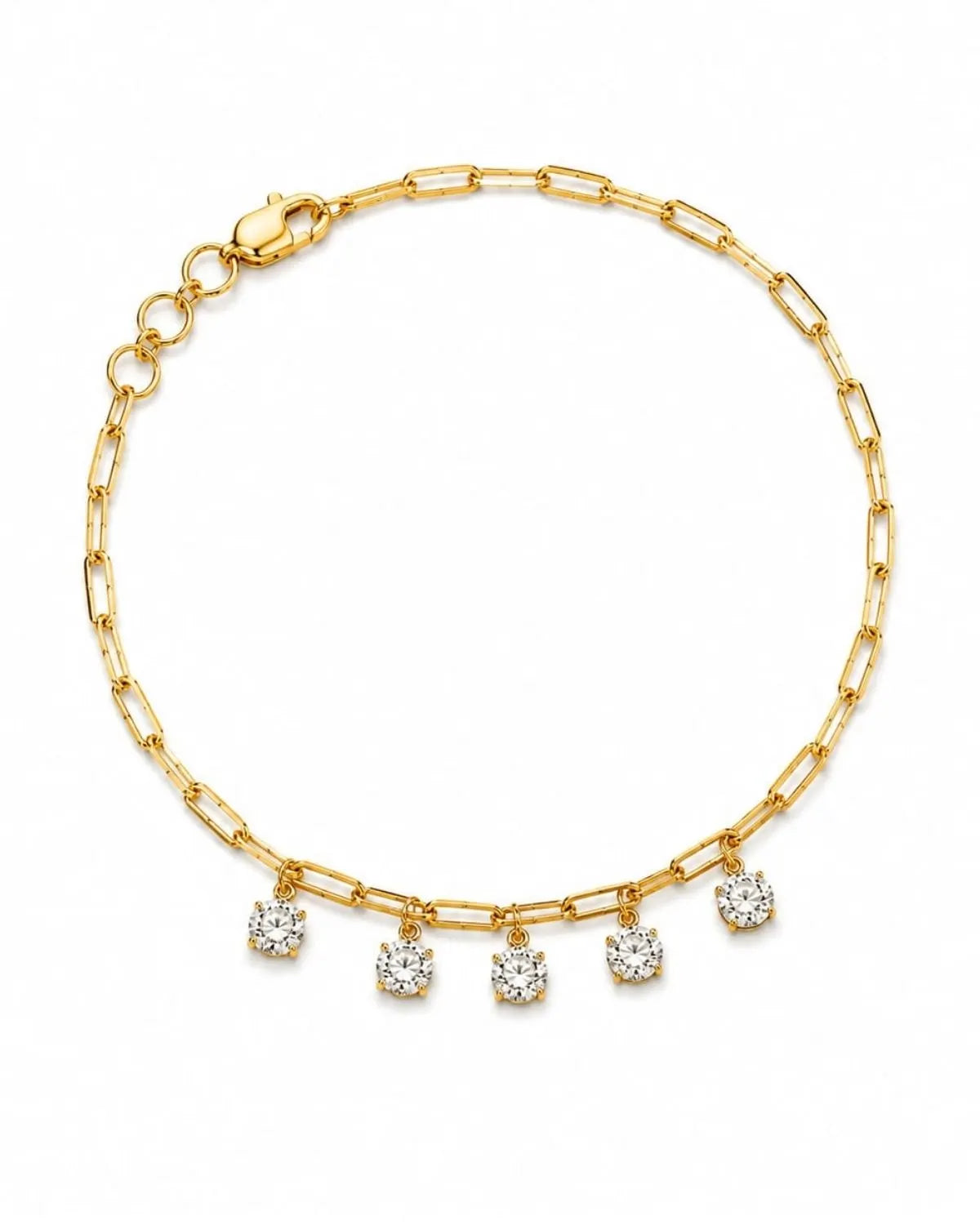 Solitaire Moissanite Drop Bracelet | Gold Vermeil