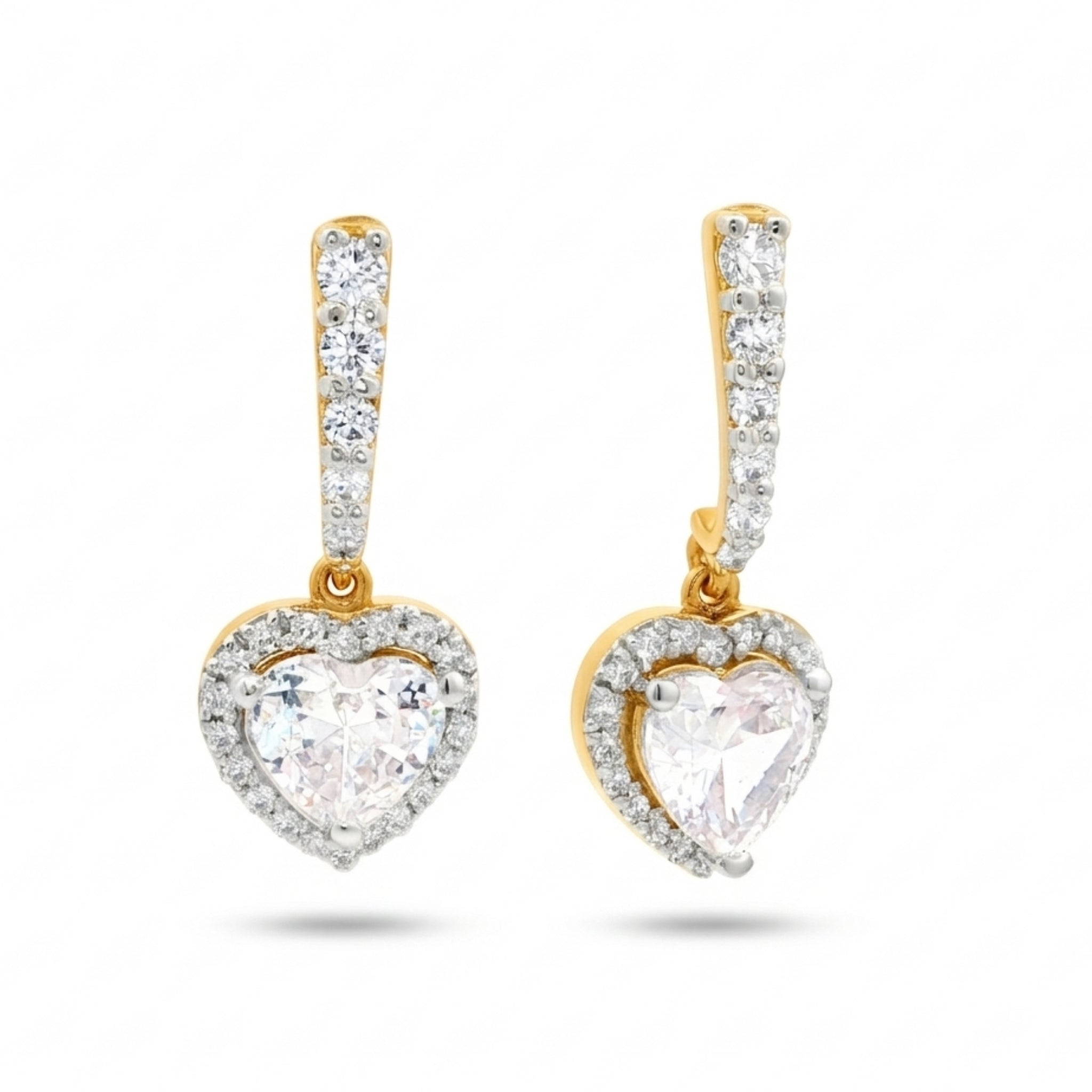 Heart Halo Drop Earrings | Gold Vermeil