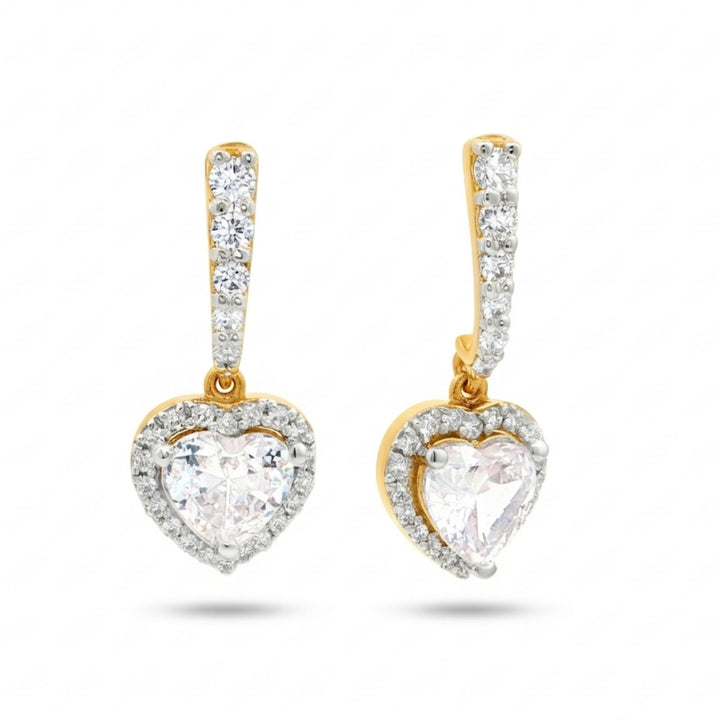 Heart Halo Drop Earrings | Gold Vermeil