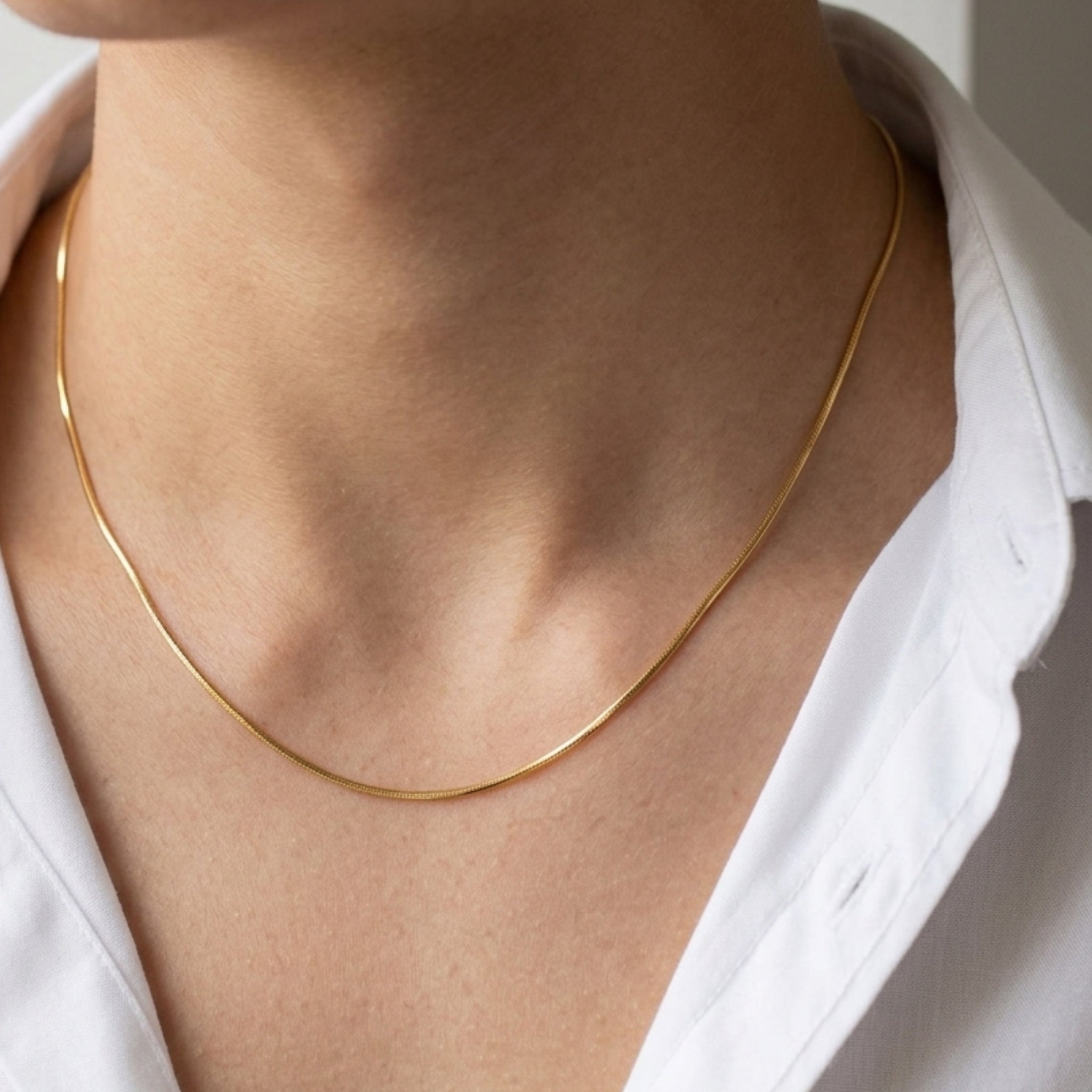 Snake-Link Gold Plated Chain for Mens (18,20,21 inch)