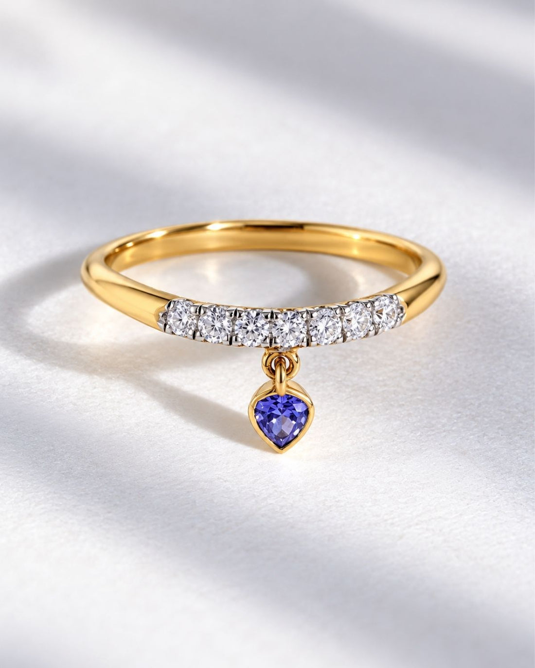 Pear cut pave charm ring | Gold Vermeil