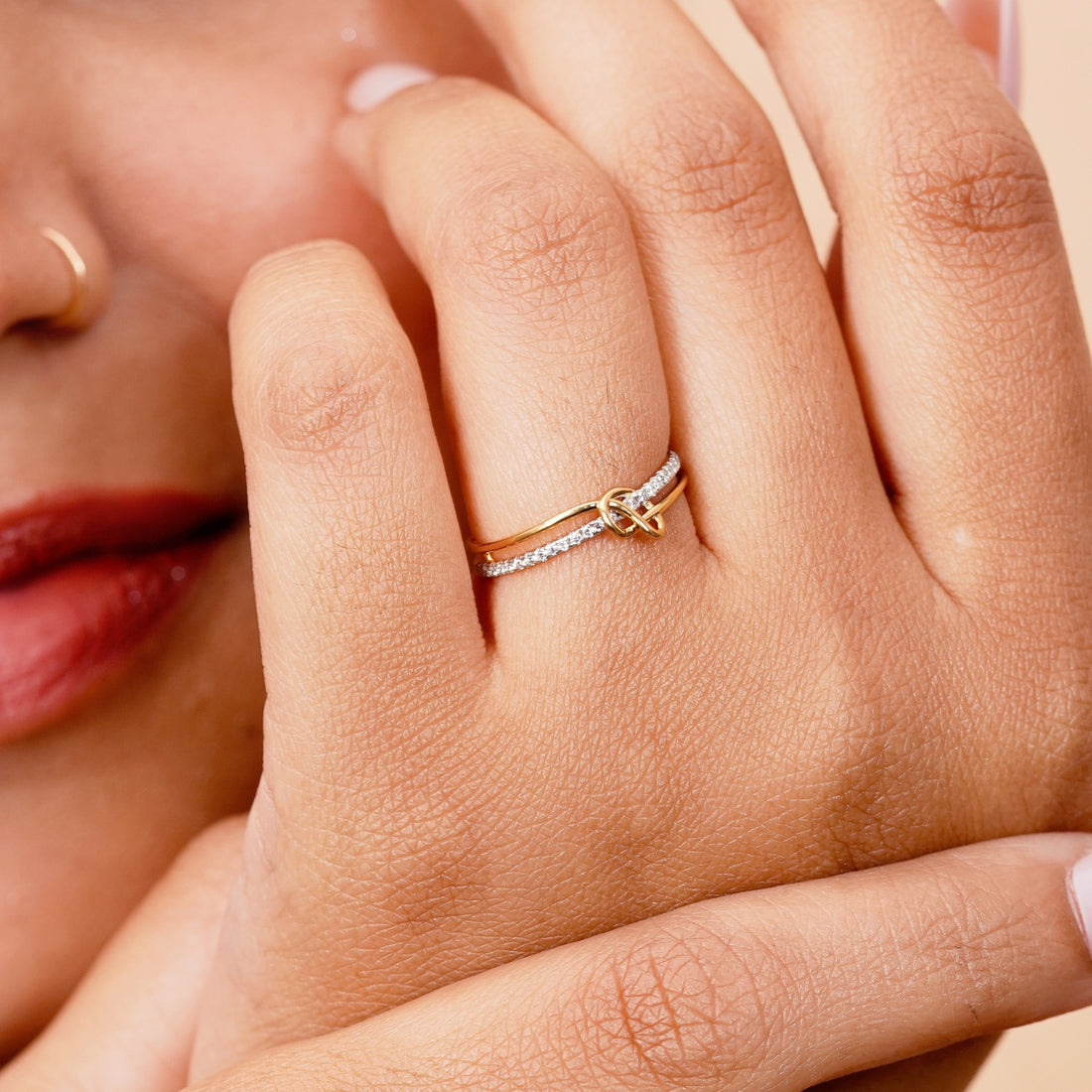 Gold Plated Knot Ring