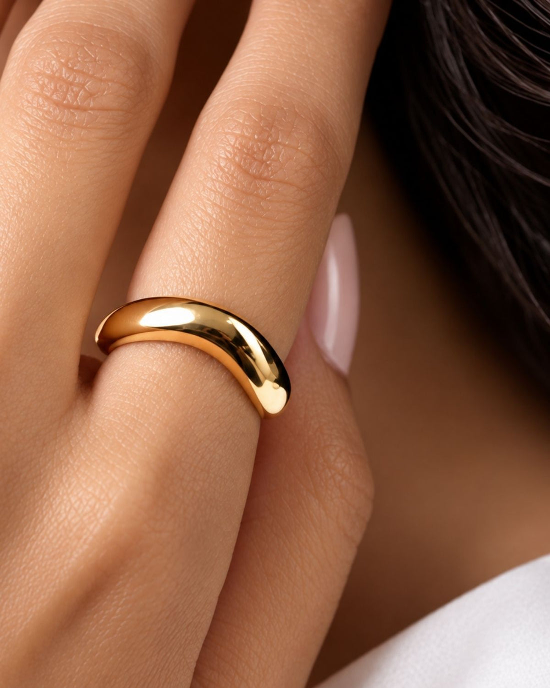 V-Shape Statement Gold Plated Ring