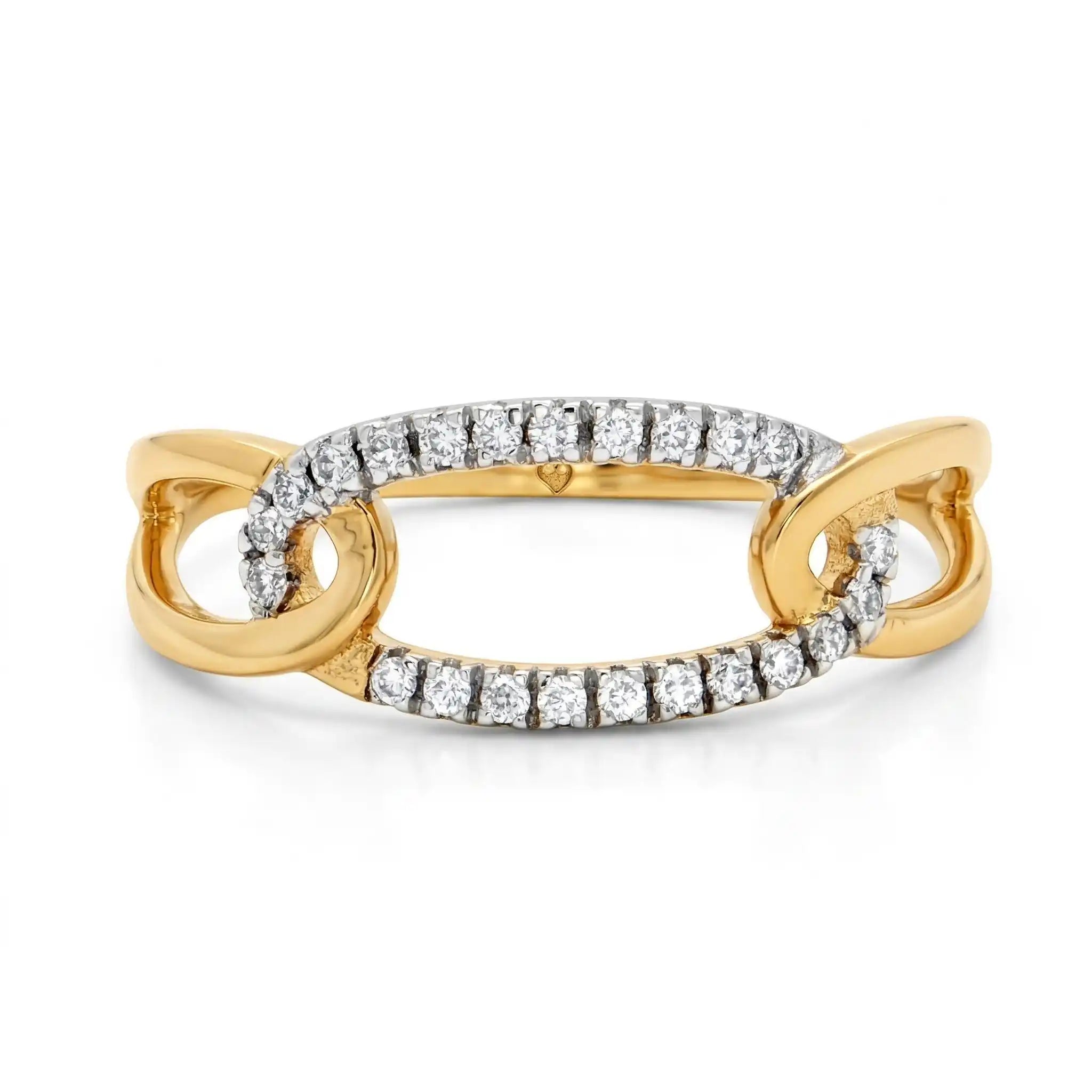 Interlinked Oval Monzonite Diamond Ring
